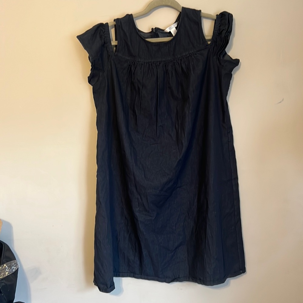 Off shoulder denim blue dress, size 20
